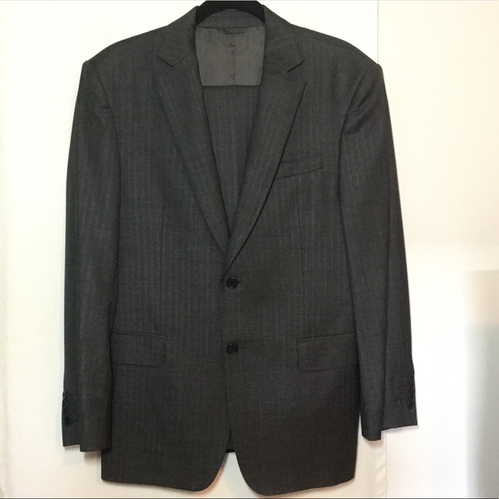 JOHN VARVATOS Wool Suit HERRINGBONE (Super 130s)